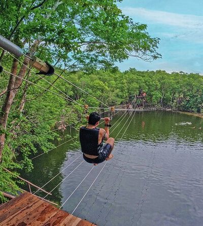 Zip line through the air, then dive into a peaceful cenote